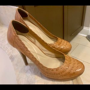 Size 10, tan platform heels